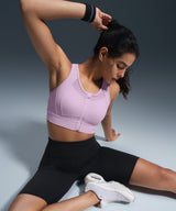 Sculpt Zip Mesh Racerback Padded Running Bra | Women's High Support Sports Bra