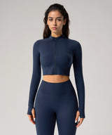 Giacche sportive elasticizzate slim fit con cerniera completa | Giacche leggere da donna