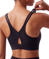 Anywhere V-Ausschnitt Diamond Mesh Yoga-BH | Leicht stützender Sport-BH für Damen