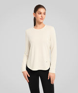 T-shirt tinta unita con spacchi laterali Anywhere | T-shirt a maniche lunghe da donna