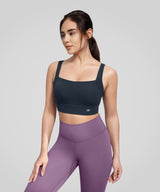Anywhere Yoga-BH aus Mesh mit quadratischem Ausschnitt und gekreuztem Rücken | Leicht stützender Sport-BH für Damen