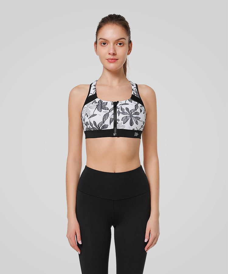 Reggiseno da corsa imbottito con cerniera frontale Enfold | Reggiseno sportivo ad alto sostegno da donna