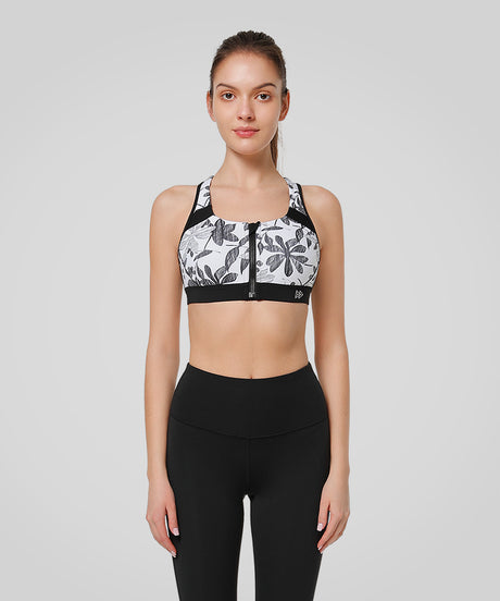 Enfold Zip Front Padded Running Bra | Women's High Support Sports Bra