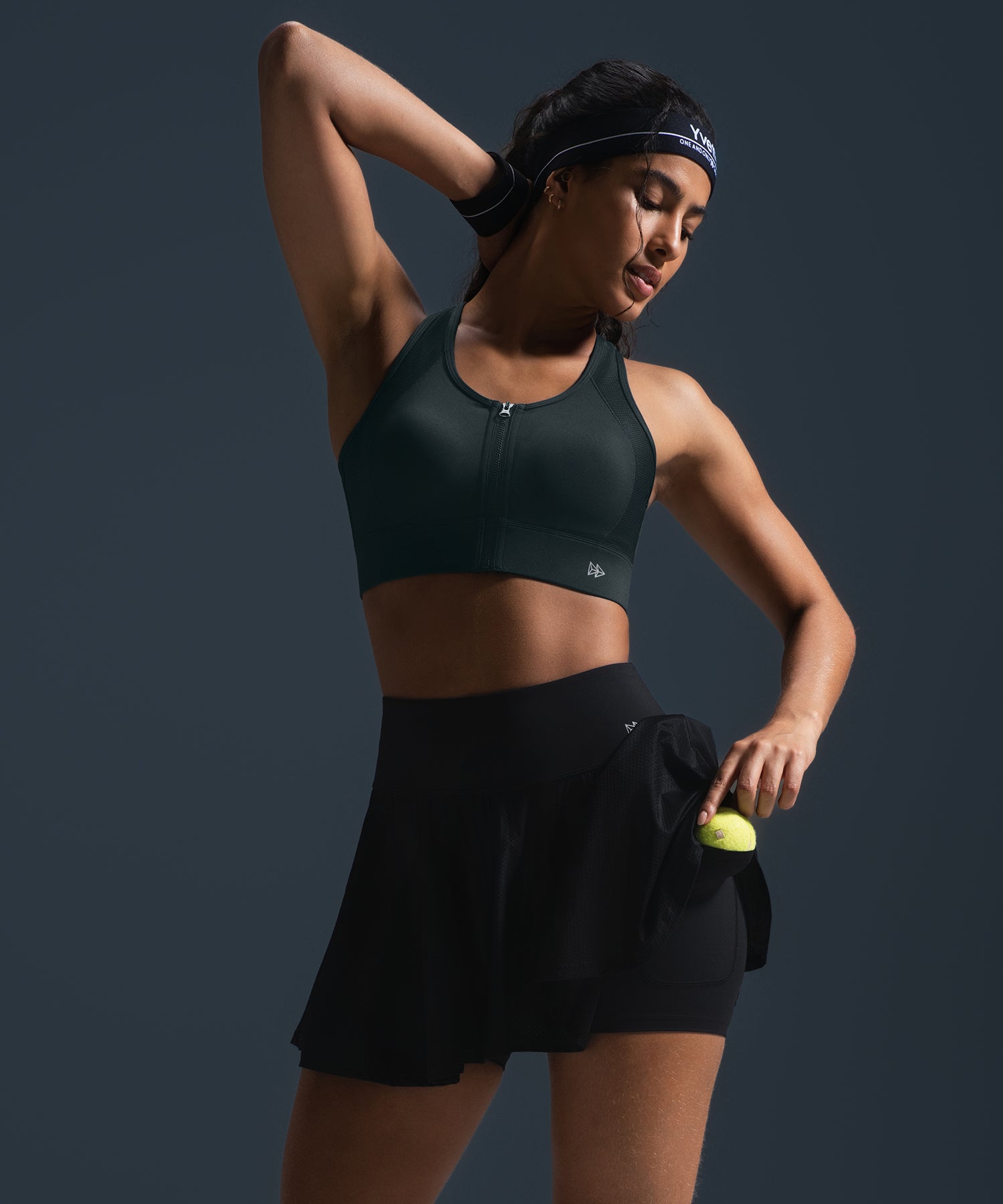 ENFOLD 2024SS WAVE SHIRRING BLOUSE 黒 Enfold Zip Front Racerback Padded Running Bra | Women's High