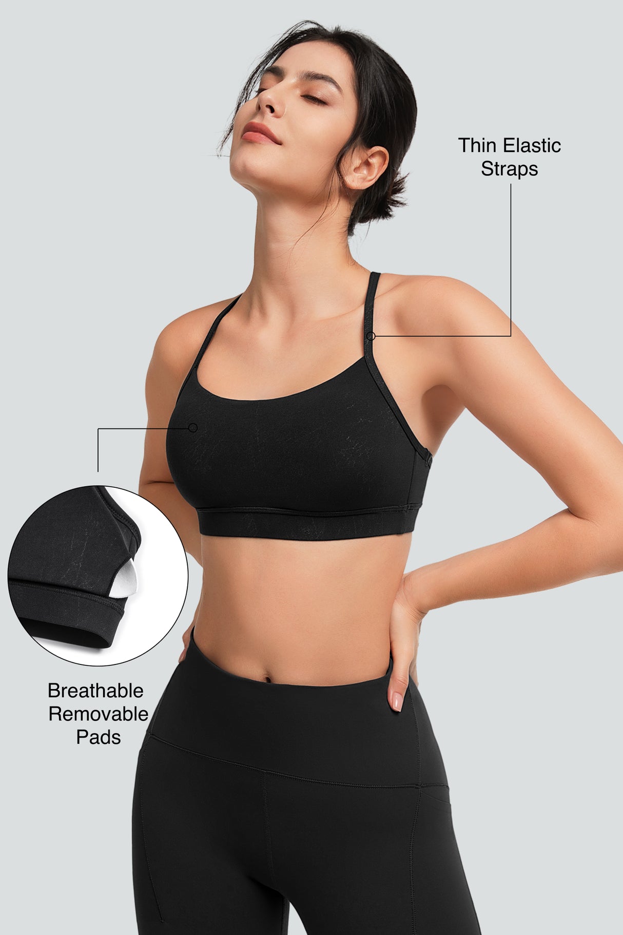 Anywhere™ Typical Y-Back Spaghetti Thin Straps Yoga Bra | Women's Low Support Sports Bra