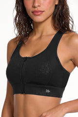 Power™ Zip-Front Mesh Racerback Sports Bra | High Support Best For Running, HIIT & Training