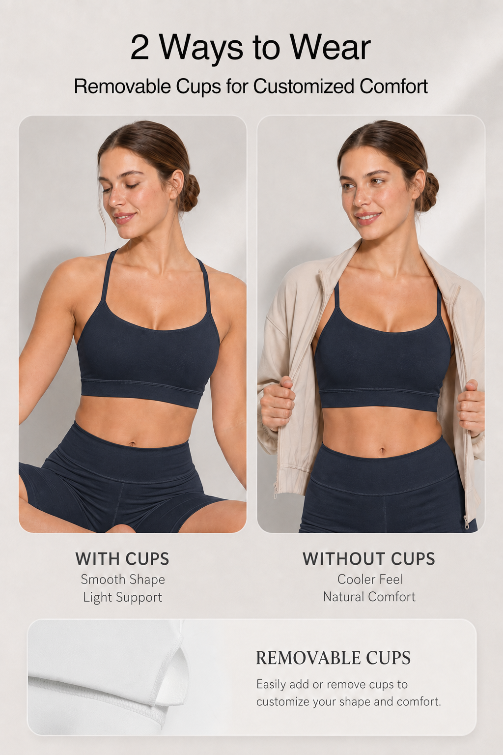 Anywhere™ Scoop Neckline Strappy Padded Yoga Bra | Women's Light Support Sports Bra