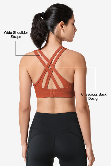 Reggiseno da corsa imbottito Power Cross Back | Reggiseno sportivo ad alto sostegno da donna