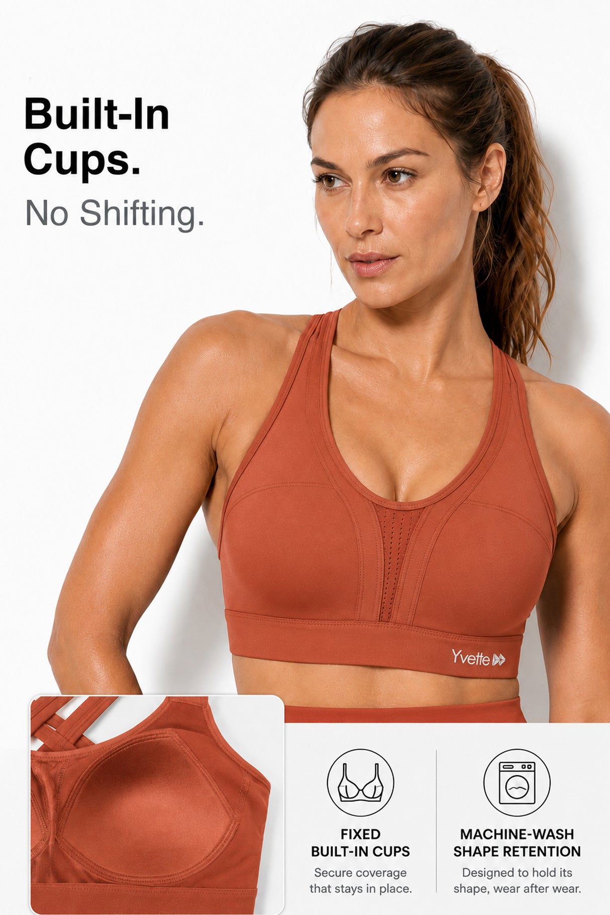 Reggiseno da corsa imbottito Power Cross Back | Reggiseno sportivo ad alto sostegno da donna