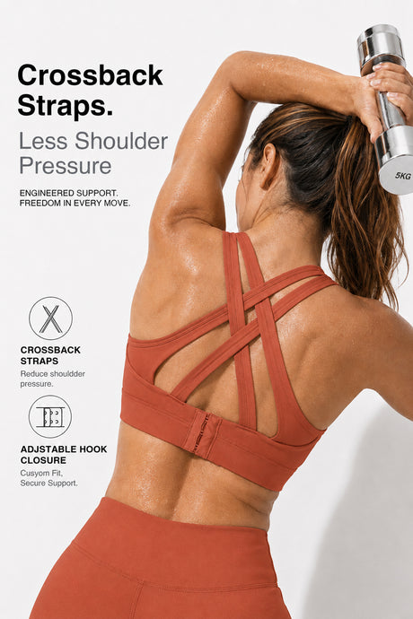 Power™ Cross Back Padded Running Bra | Women's High Support Sports Bra