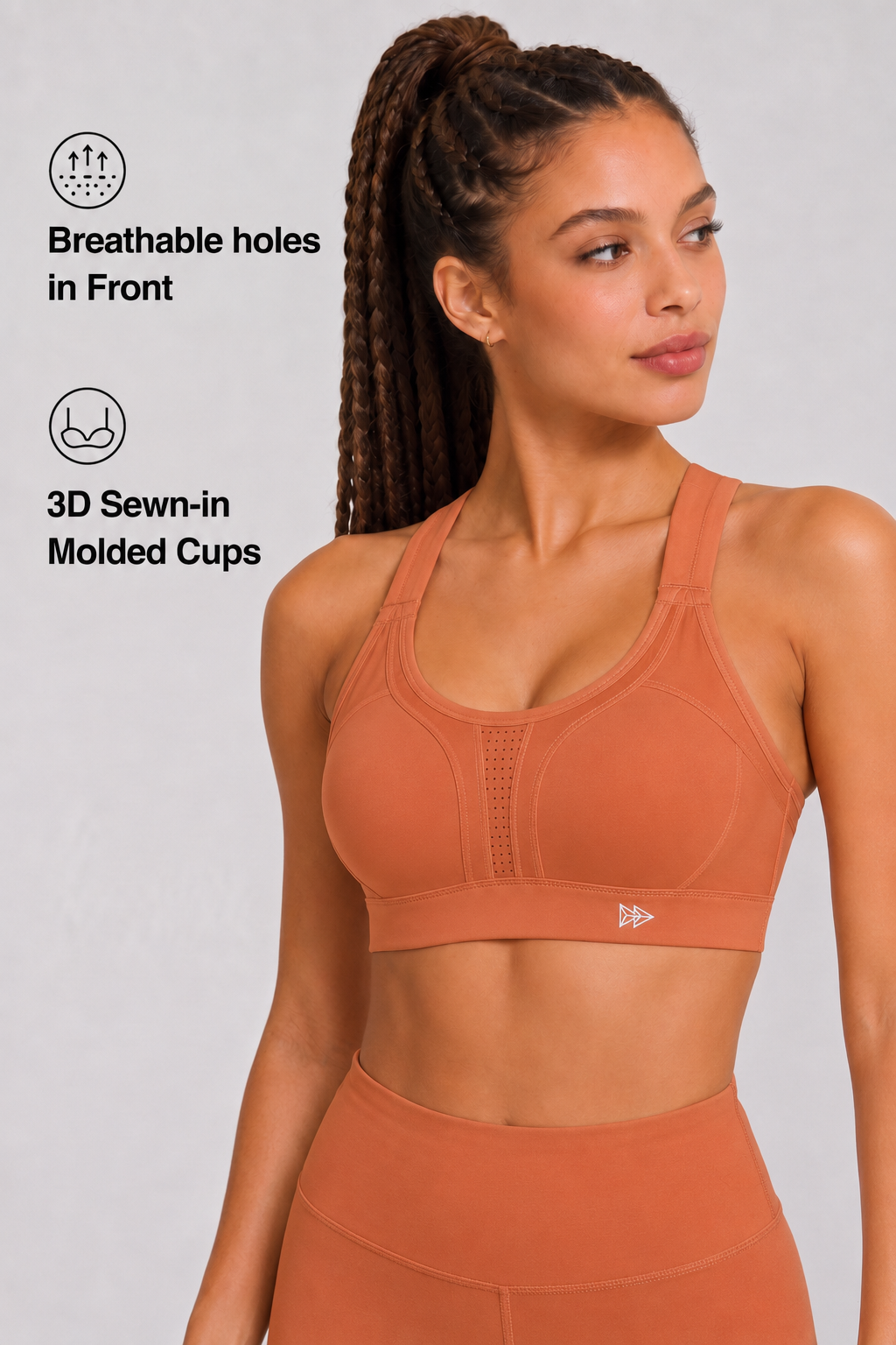 Power™ Adjustable Crisscross Padded Running Bra | Women's High Support Sports Bra