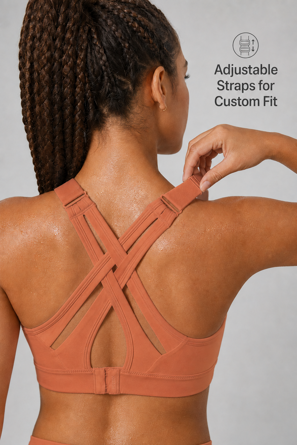 Power™ Adjustable Crisscross Padded Running Bra | Women's High Support Sports Bra