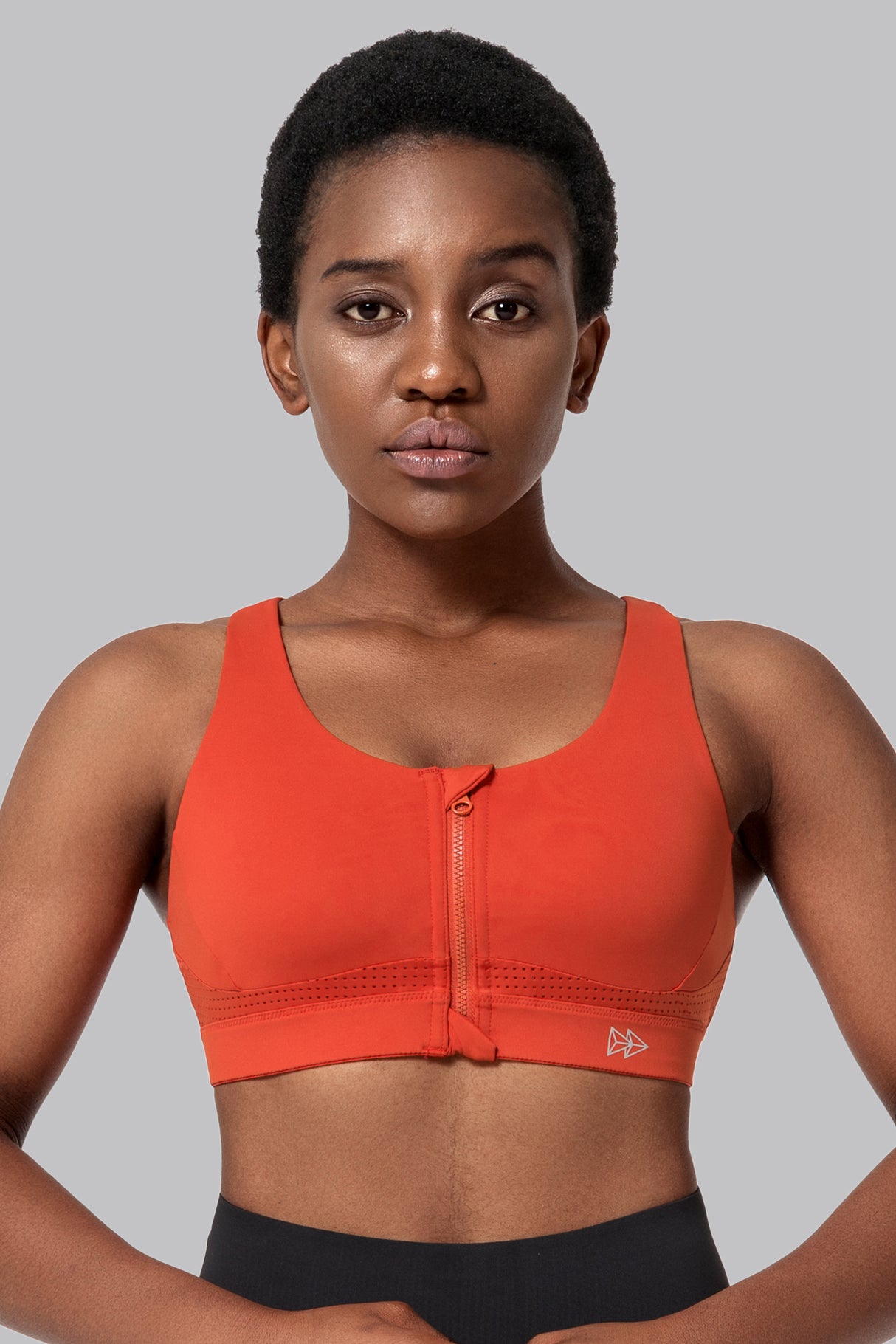 Power™ Zip Front Criss Cross High Support Running Bra | Women's High Support Sports Bra (Plus Size)