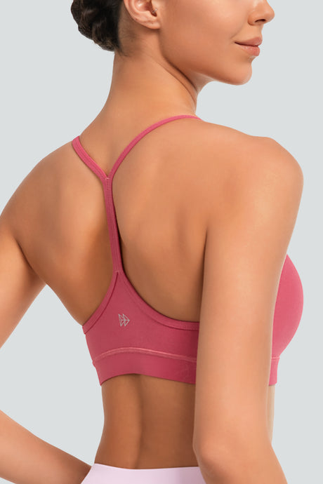Reggiseno yoga imbottito con scollo a barchetta e spalline sottili Anywhere | Reggiseno sportivo con supporto leggero da donna