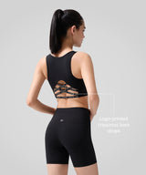 Power Fashion Racerback Cross Cut-out Sport-BH | Damen-Sport-BH mit starkem Halt