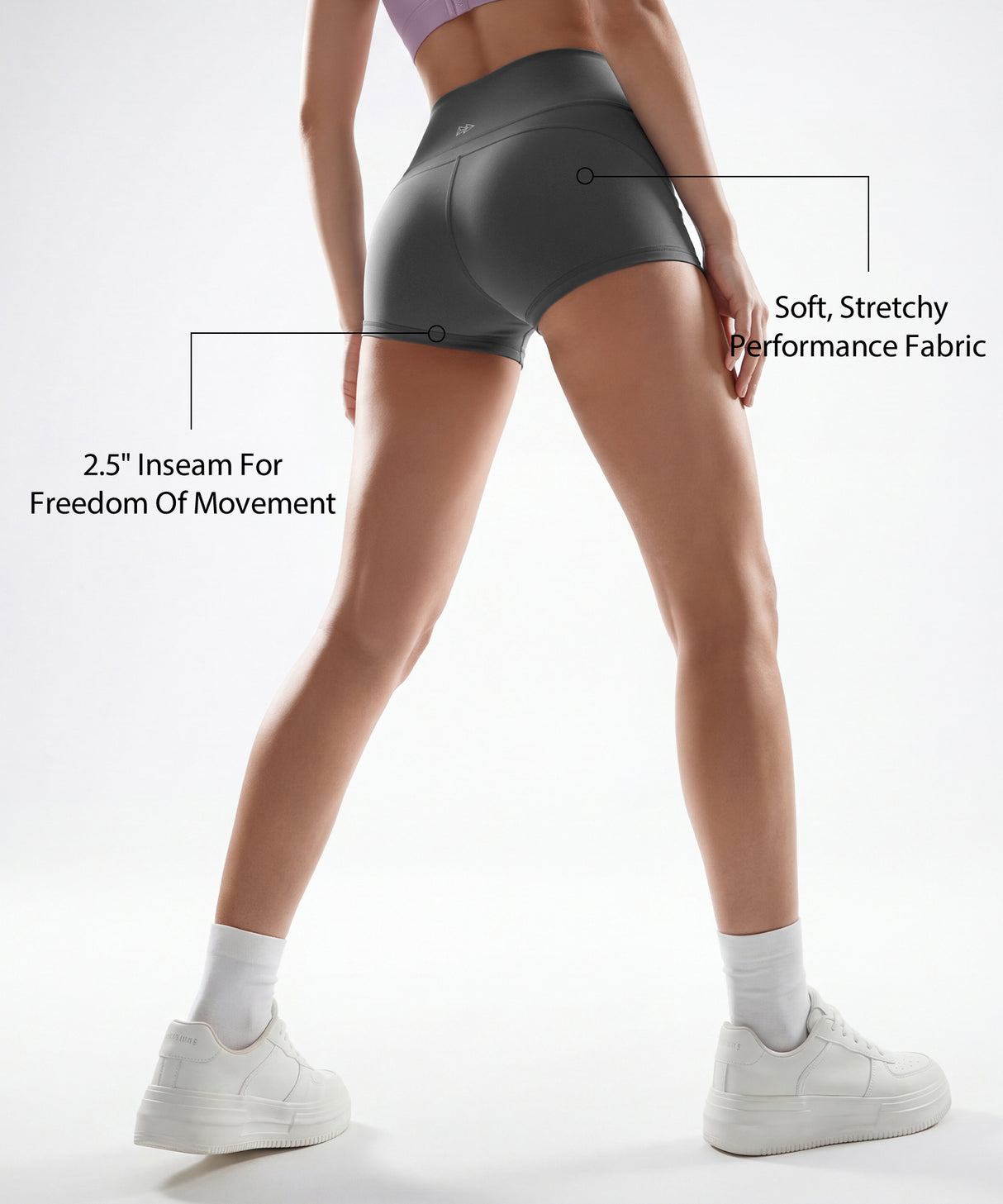 Shift High Rise Shorts With No Front Seam Design 2.5 Inches | Women's Yoga, Running & HIIT Shorts