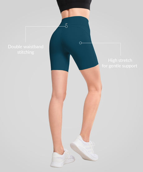 Pantaloncini elasticizzati e morbidi Shift con doppia cucitura, 8" | Pantaloncini da corsa ad alto supporto da donna