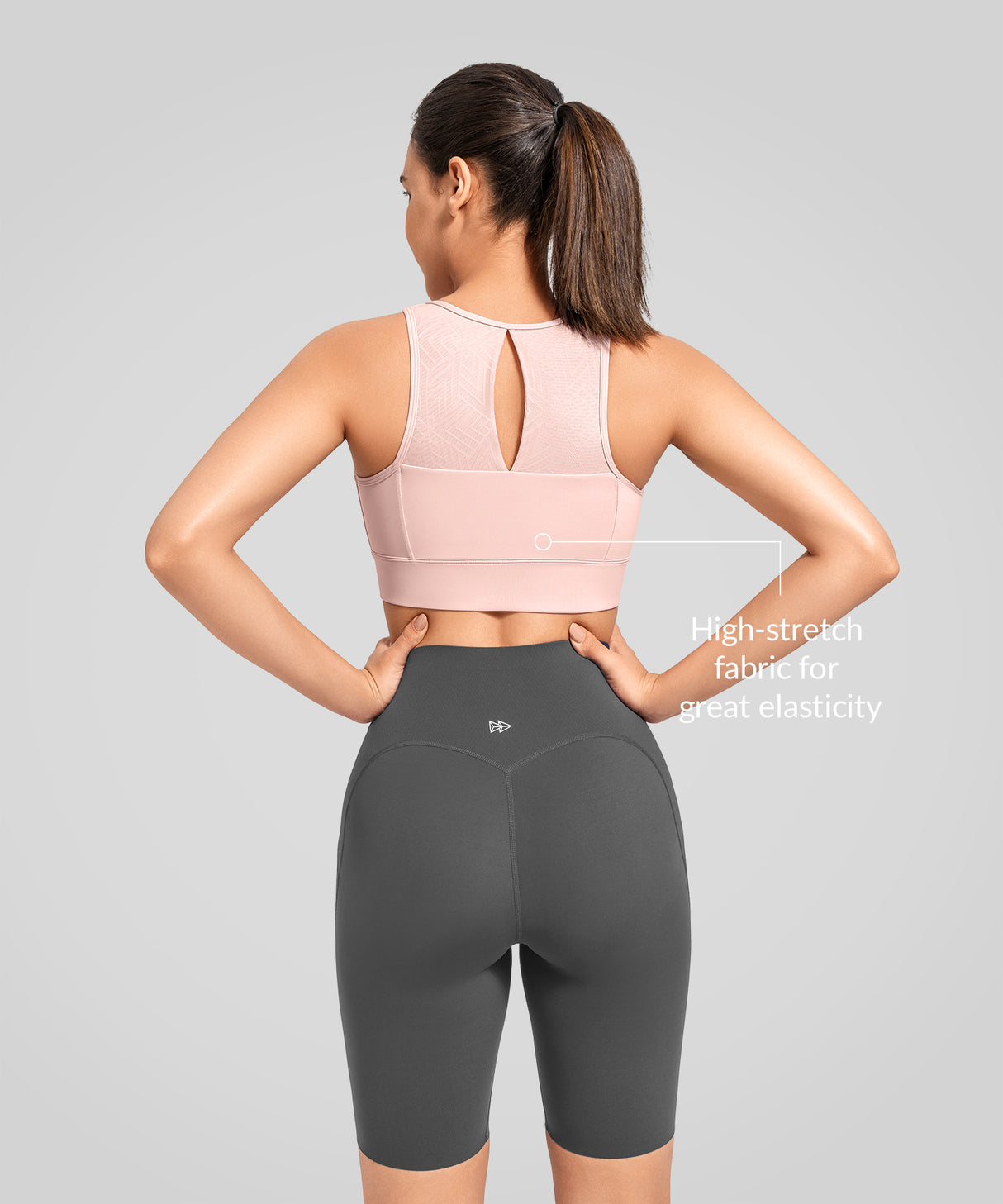 Power Zip Front Key Hole Back Sports Bra | Women's High Support Sports Bra