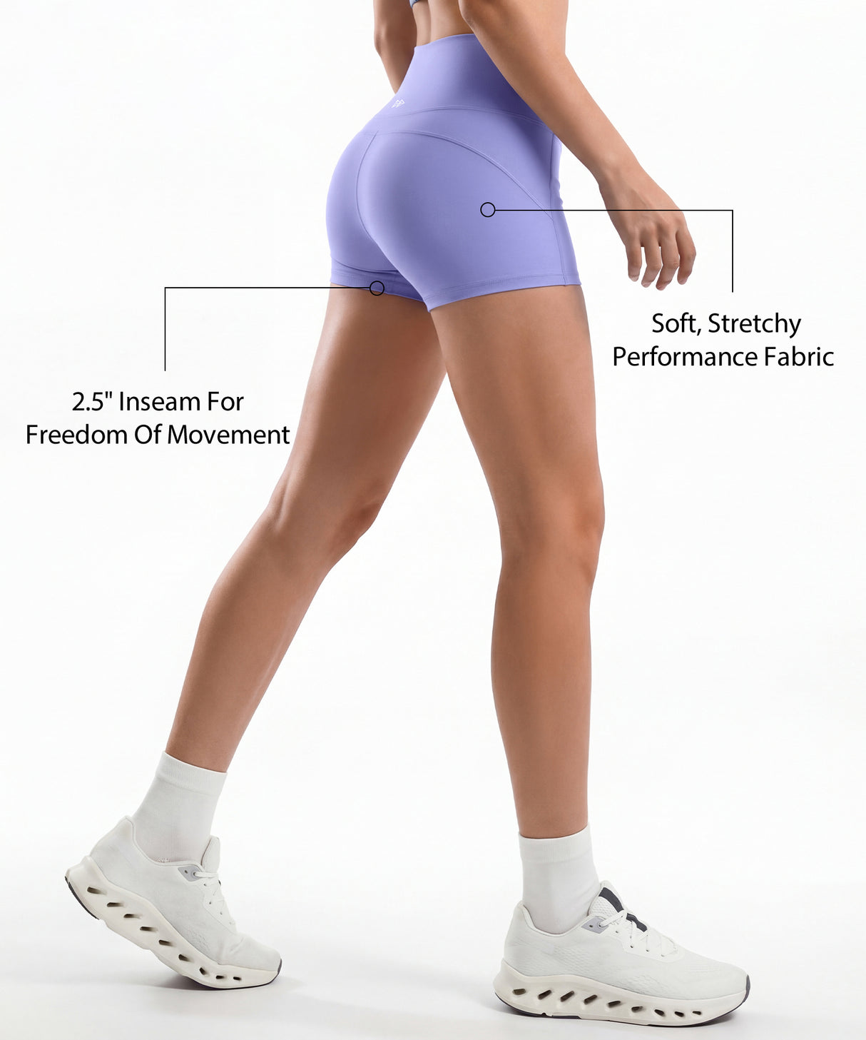 Shift High Rise Shorts With No Front Seam Design 2.5 Inches | Women's Yoga, Running & HIIT Shorts