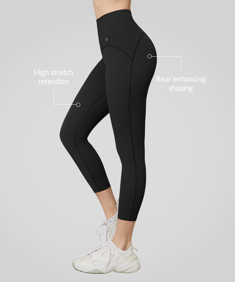 Sömlösa löparleggings med kraftfull rumpa och sömlösa löpartights 62 cm | Damleggings med högt stöd