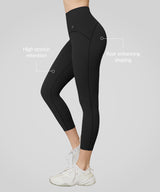 Sömlösa löparleggings med kraftfull rumpa och sömlösa löpartights 62 cm | Damleggings med högt stöd