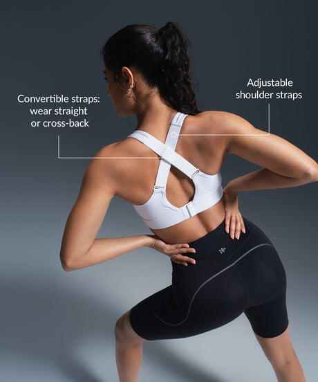 Sujetador deportivo transpirable con espalda cruzada y acolchado para correr | Sujetador deportivo de alta sujeción para mujer