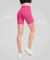 Shift stretchiga mjuka shorts med dubbla sömmar 20 cm | Löparshorts med högt stöd för kvinnor