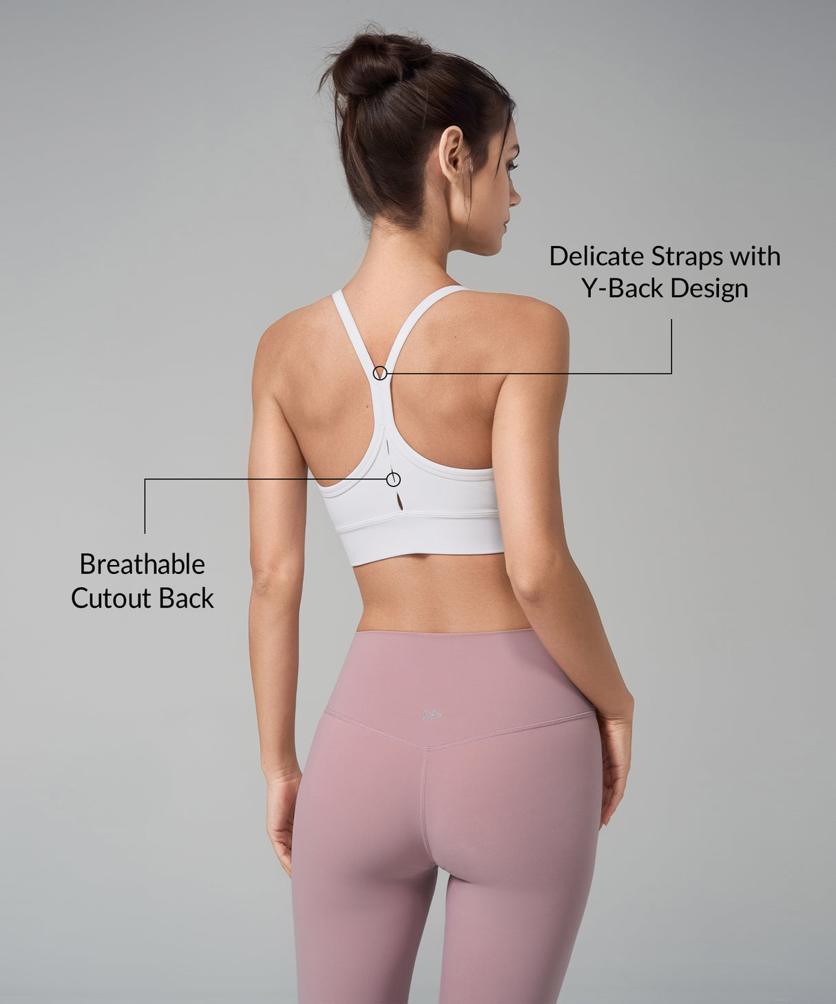 Sujetador de yoga con almohadillas cosidas y espalda en Y Anywhere | Sujetador deportivo de sujeción ligera para mujer