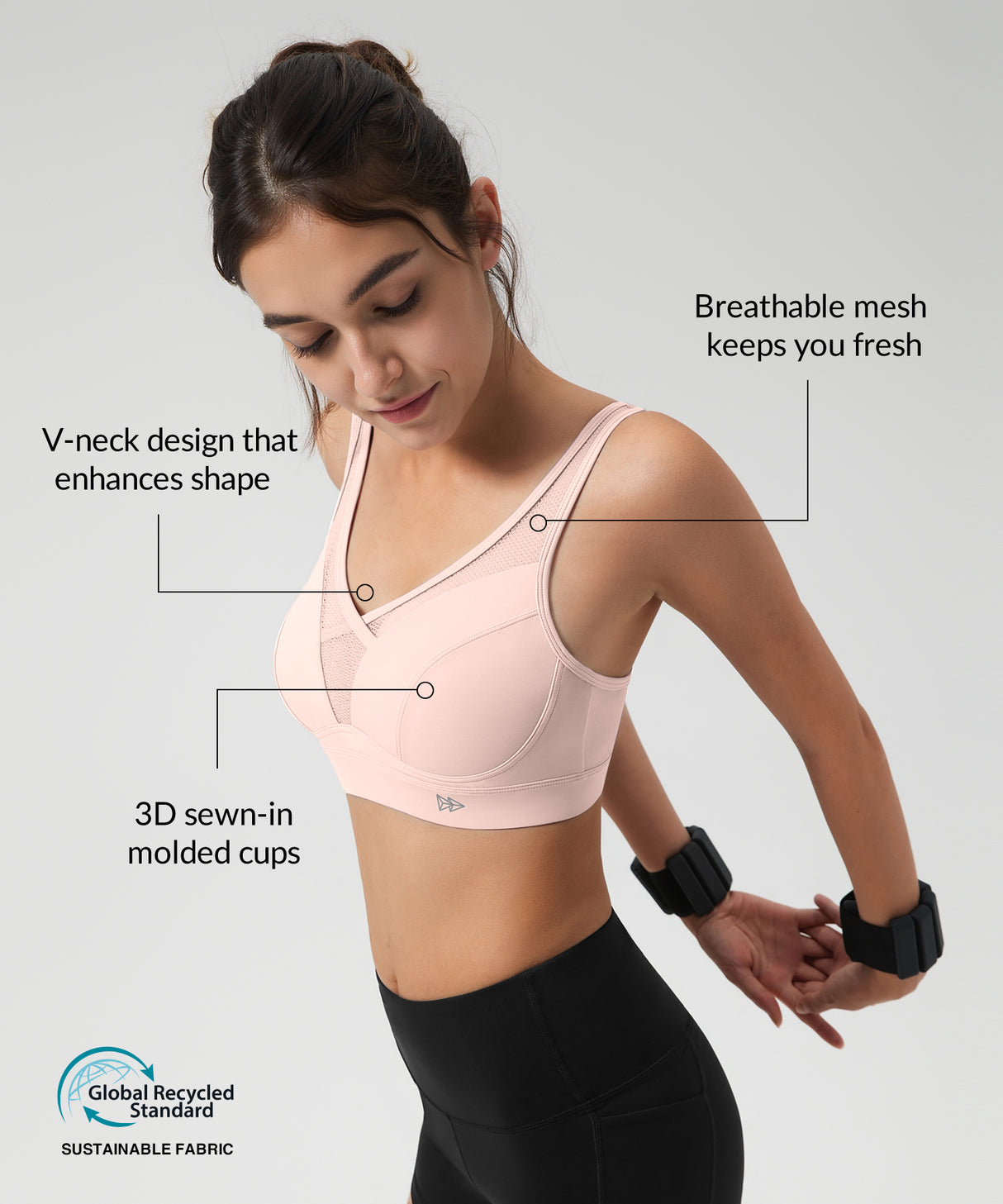 Shift Adjustable Breathable Medium-Support Running Bra | Medium-Impact Support Best For Running, HIIT, Yoga & Training