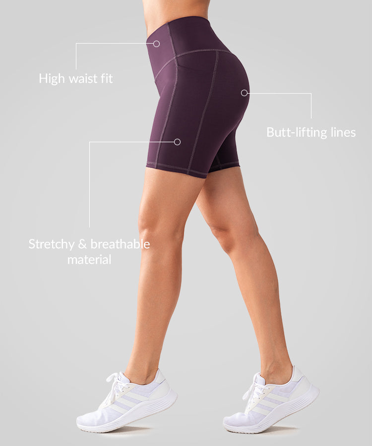 Shift löparshorts med hög midja, tighta, 7,5 cm, 10 cm, 15 cm, 20 cm | Damsportshorts med högt stöd