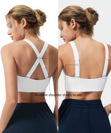 Sujetador deportivo largo ajustable con cremallera frontal Power Zip | Sujetador deportivo de alta sujeción para mujer
