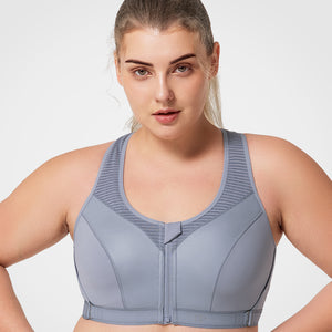 Enfold Zip Mesh Racerback Padded Running Bra