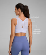 Power Cutout Racerback Zip Front Running Bra | Women's High Support Sports Bra