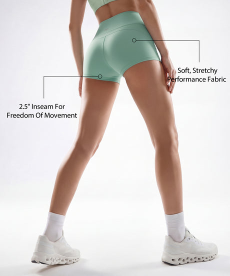 Shift High Rise Shorts With No Front Seam Design 2.5 Inches | Women's Yoga, Running & HIIT Shorts