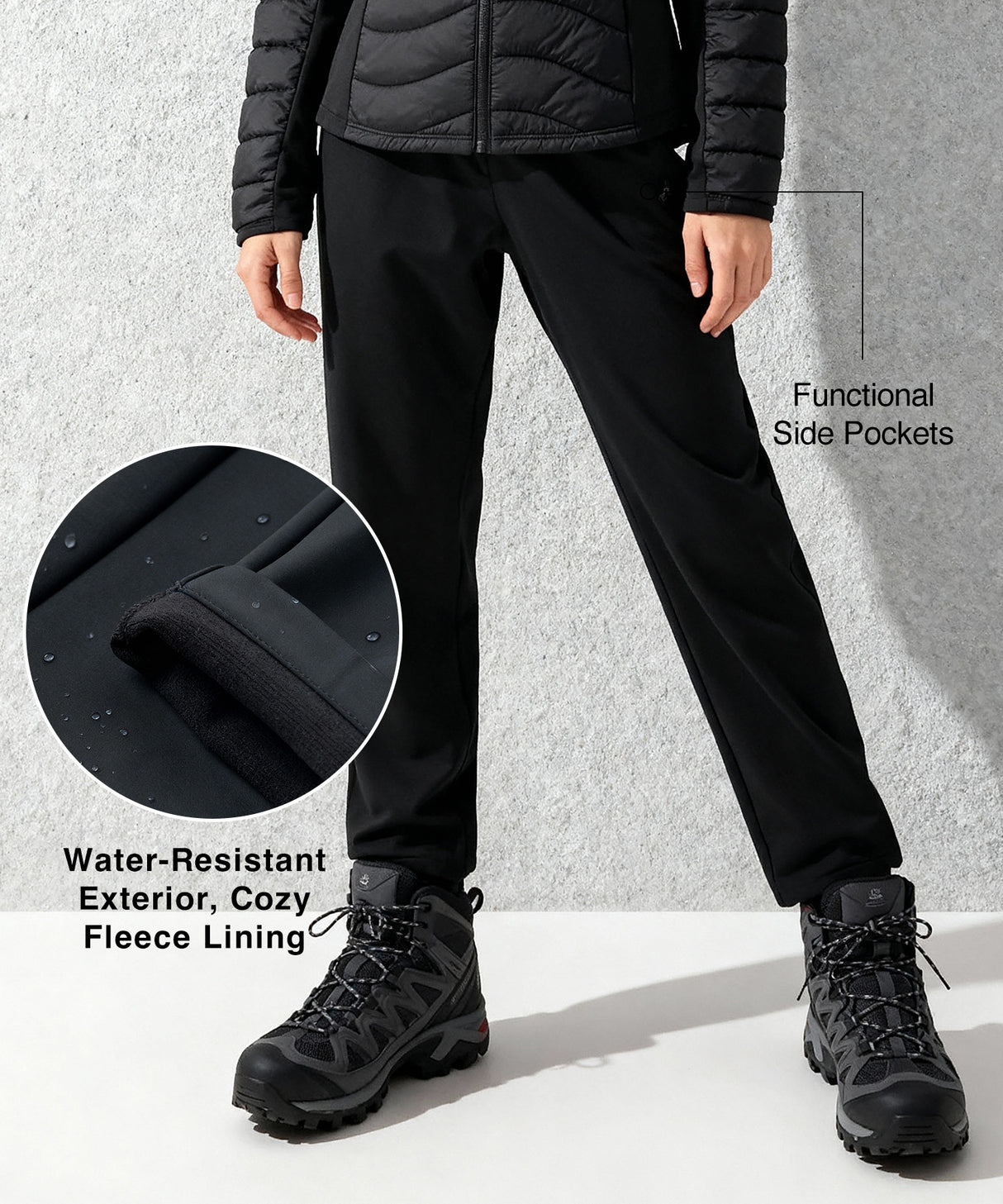 Anywhere Fleece-Lined Water-Resistant Pants 30 Inch | Women's Sports Pants