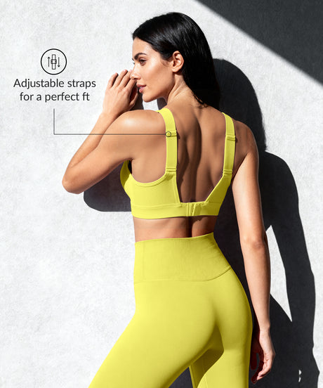 Sujetador deportivo acolchado Power Adjustable Enhance | Sujetador deportivo de sujeción media para mujer