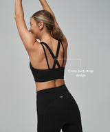 Anywhere V-neck Cross back Longline Yoga Bra| Women's Light Support Sports Bra