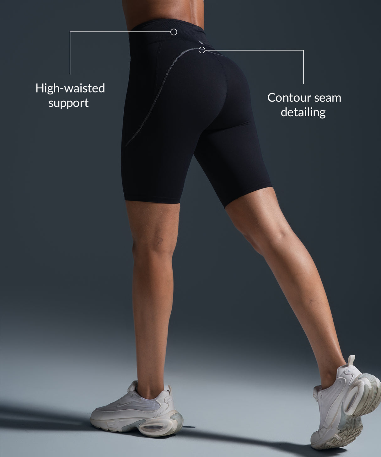 Echo Stretchy High Waist Shorts with Side Pockets 9‘’| Women's High Support Running Shorts