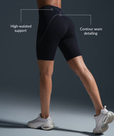 Echo Stretchy High Waist Shorts with Side Pockets 9‘’| Women's High Support Running Shorts