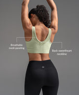 Power Mesh Sweetheart Neck Back Sport-BH | Damen-Sport-BH mit starkem Halt