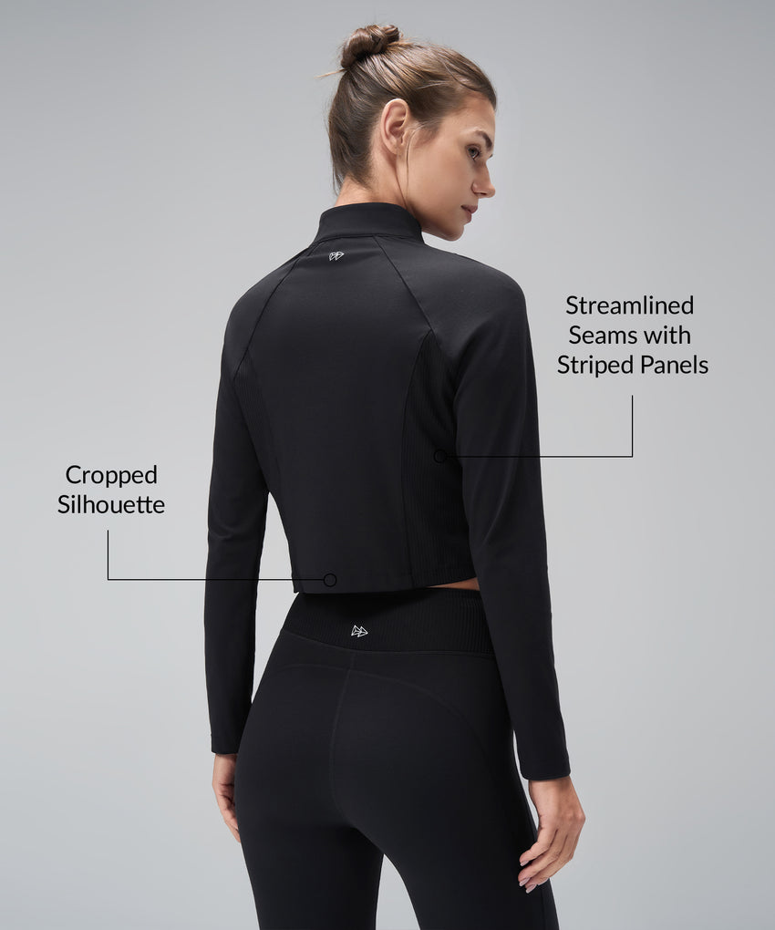 Anywhere Cropped Mock Neck Zip-Up Jacket | Women's Light Support Jackets