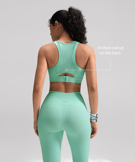 Power Multi-Seam Mesh Neckline Running Bra | Damen Sport-BH mit starkem Halt