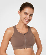 Enfold Zip Mesh gepolsterter Lauf-BH | Damen-Sport-BH mit starker Unterstützung (Übergröße)