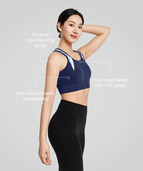 Reggiseno sportivo ad alto sostegno Power Color Block Airholes Panel | Reggiseno sportivo ad alto sostegno da donna