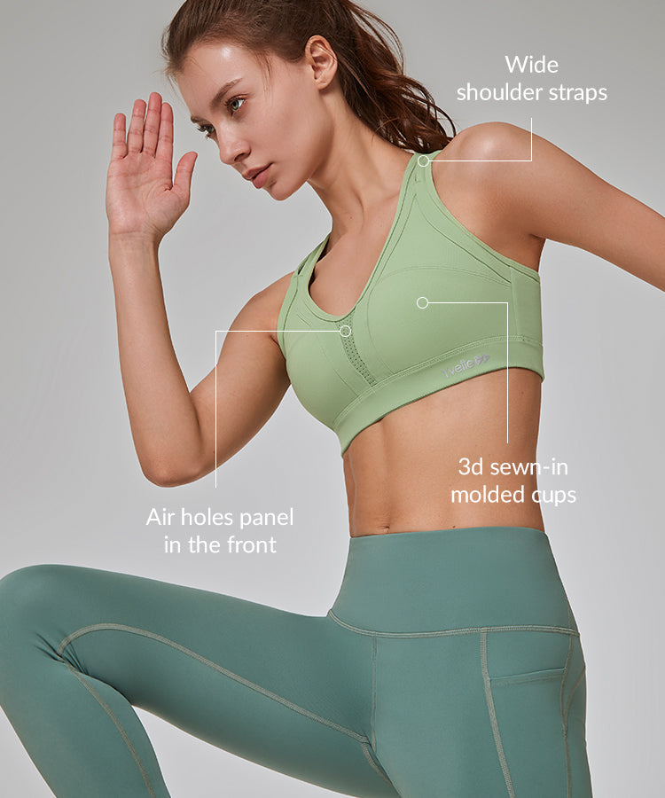 Power Cross Back Padded Running Bra | Women's High Support Sports