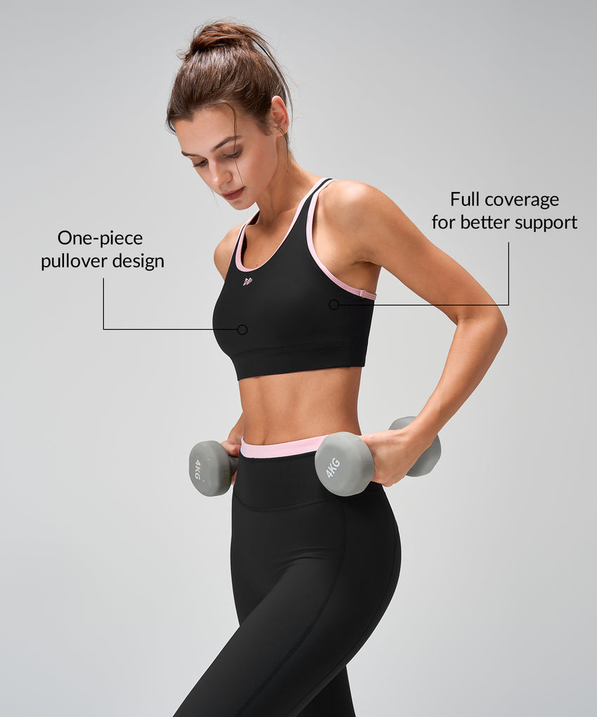 Reggiseno da corsa Power One-piece Crisscross a copertura totale | Reggiseno sportivo ad alto sostegno da donna