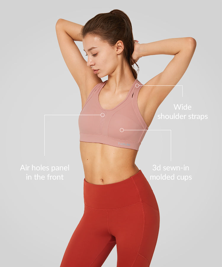 Power Cross Back Vadderad Löpar-BH | Sport-BH med Högt Stöd för Damer