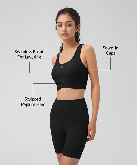Anywhere Full-Coverage Fixed Pads Longline Yoga Bra | Women's Sports Tank