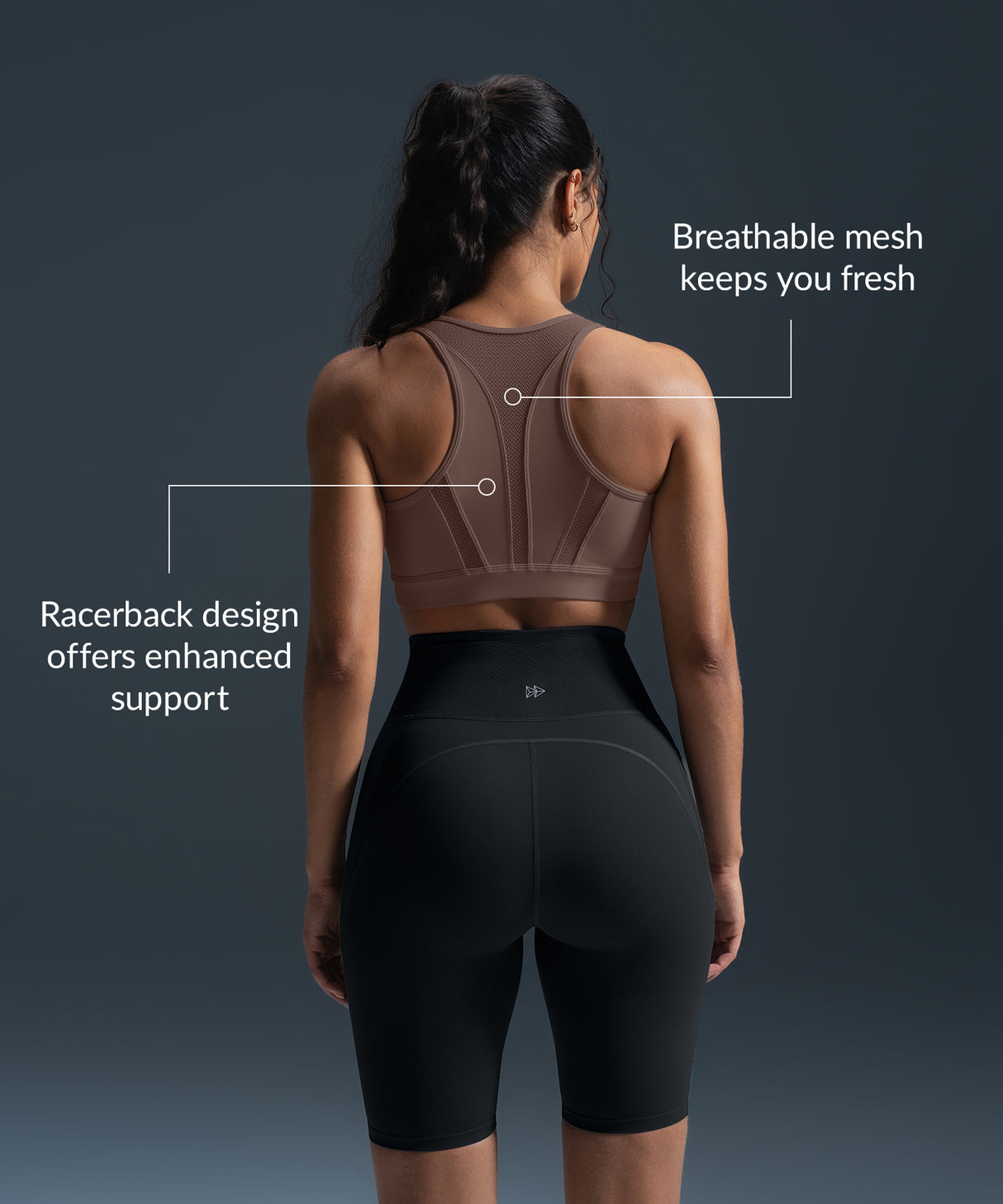 Enfold Zip Mesh Padded Running Bra | Women's High Support Sports Bra