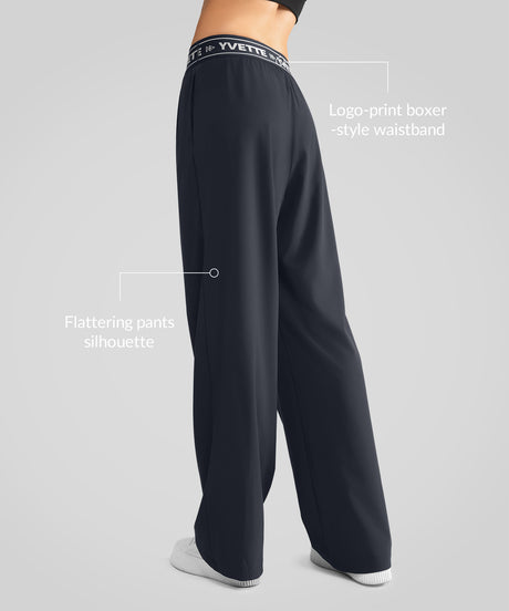 Shift Urban Letter Print Wide Leg-byxor 27'' | Damsportbyxor